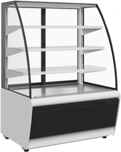 Витрина холодильная напольная ПОЛЮС K70 VM 0,6-2 STANDARD 9006-9005 (открытая)