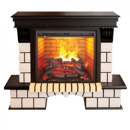 3D Каминокомплект с увлажнением и звуком Real-Flame Stone new 26/HL AO (DN) с очагом 3D Leeds 26