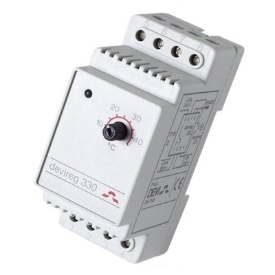 Терморегулятор для теплого пола Devi Devireg™ 330 с диапазоном температур от +60° до +160°C с датчик