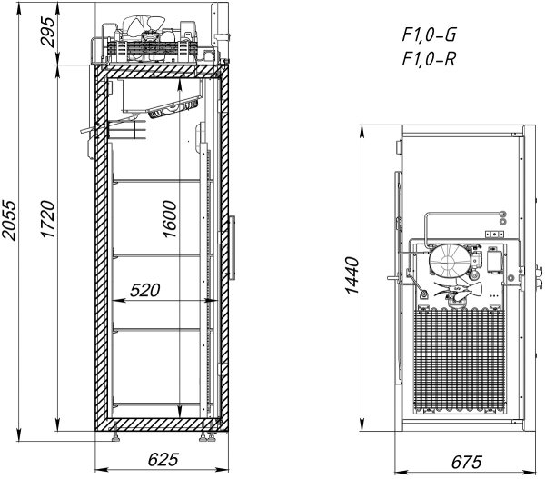 Шкаф морозильный Аркто F1.0-S (P) короткие ручки