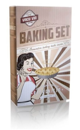 Подарочный набор Baking Set (нож для яблок,венчик+кисть,лопатка+разд. для торта), арт.4889160 (VacuVin)