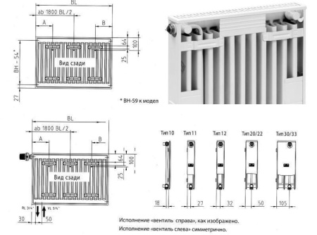 Стальной панельный радиатор Тип 10 Kermi FKO 10 500x600