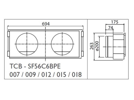 Фланец воздушный стандартный (TCB-SF56C6BPE) Toshiba
