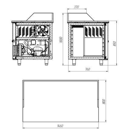 Стол охлаждаемый Polair TM2ENpizza-G