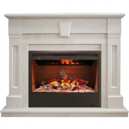 3D Электрокамин (очаг+портал) с паром и звуком Real-Flame Kellie 25,5/26 WT с очагом 3D Helios 26