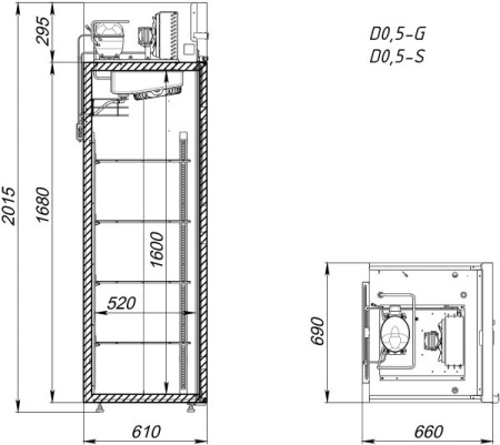 Шкаф холодильный Аркто D0.5-S (P) короткая ручка