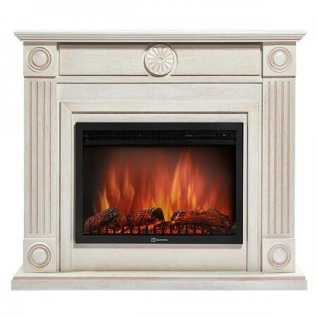 Электрокамин (очаг+портал) Electrolux Frame 30 шпон белёный дуб с очагом EFP/P-3020LS