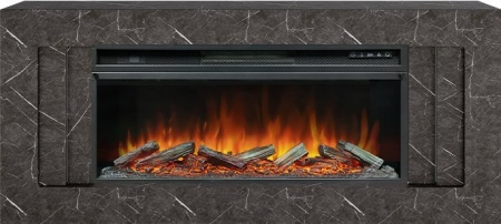 Каминокомплект Line 42 SFT Stone Touch - Серый мрамор с очагом Vision 42 LOG LED
