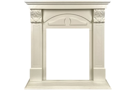 Каминокомплект Dublin (деревянный) RUSTIC (Разборный) - Слоновая кость с очагом Majestic FX Brass
