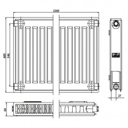 Стальной панельный радиатор Тип 21 Kermi FTV(FKV) 12 400x1100