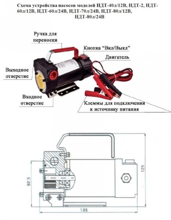 Насос для ДТ и масла Vodotok НДТ-2
